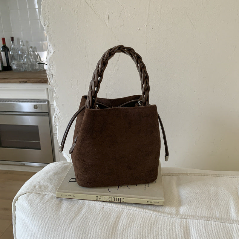 Attractive Women's Retro Brown Exquisite Portable Bucket Bag