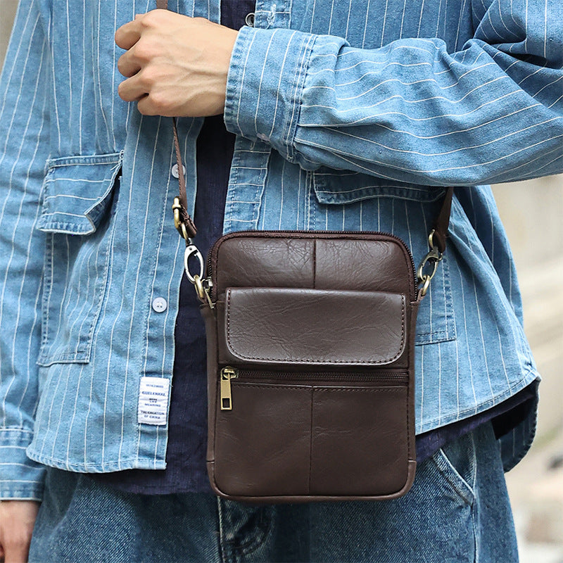 Elegant Men's Trendy Leather High-grade Cowhide Men's Messenger Bag