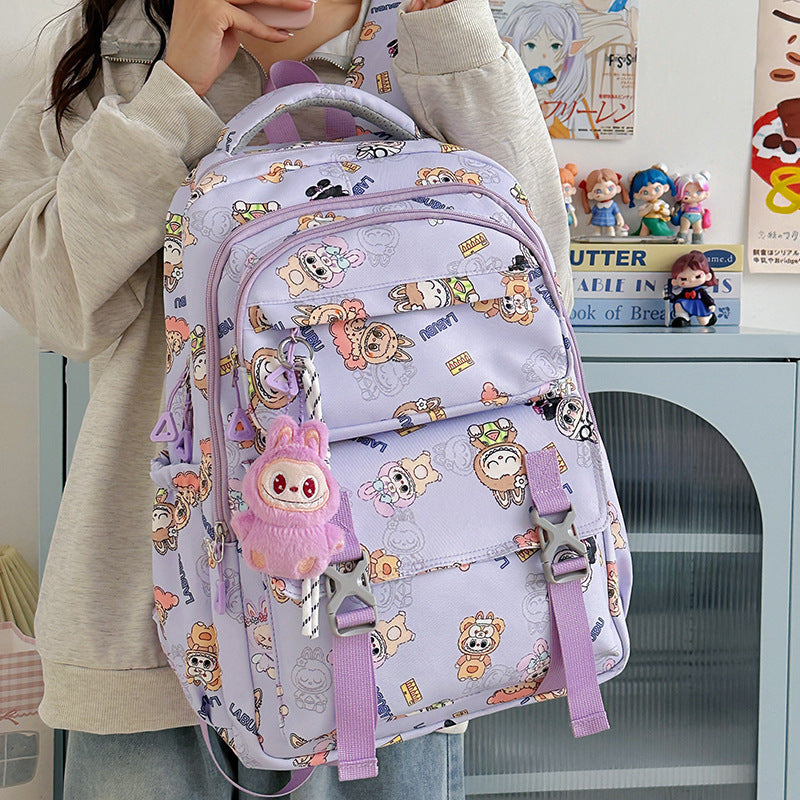 College Cartoon Lightweight Cute Versatile Large Capacity Junior Leisure Backpack