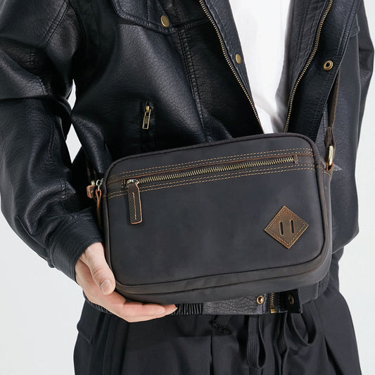 Men's Retro Handmade Commuter Genuine Leather Personalized First Layer Bags