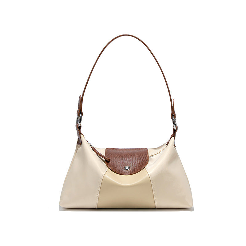 Women's Contrast Color Daily Commuter Lunch Box Dumpling Versatile High Quality Underarm Bag