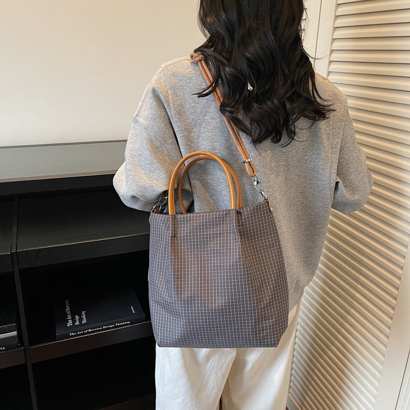 Women's Climbing Rope Elegant Plaid Nylon Canvas Women's Handbag