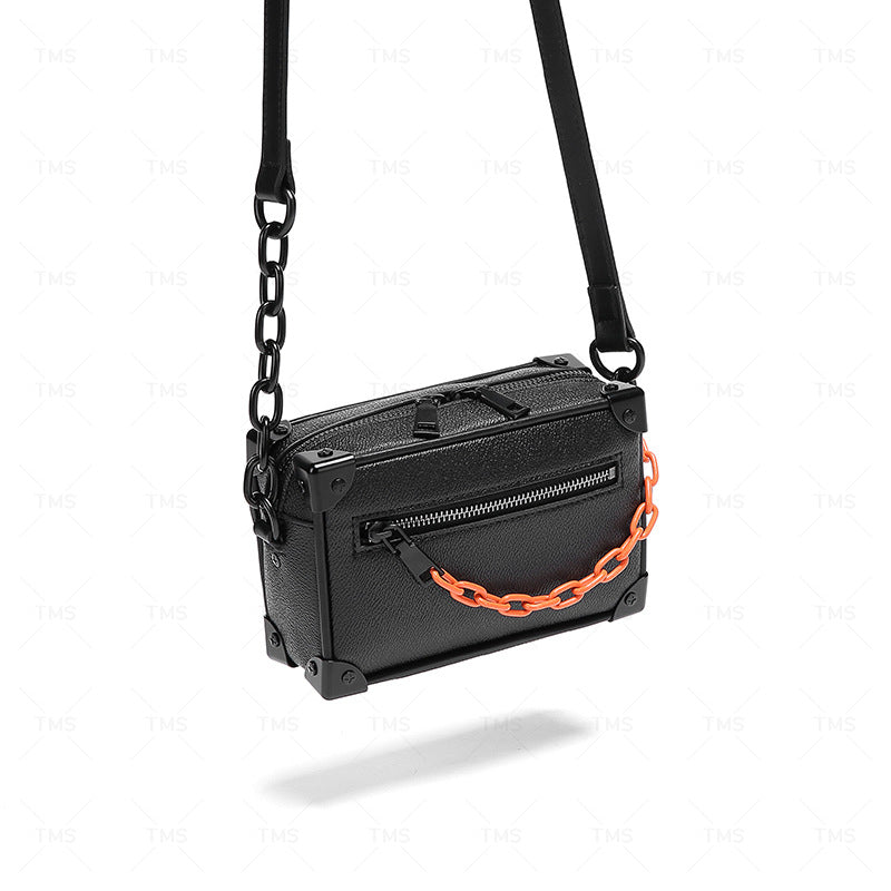 Men's & Women's Niche Design Box Fashion Imitation Leather Men's Messenger Bag