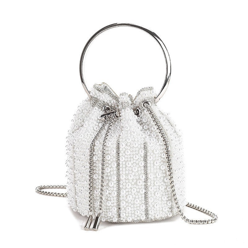 Women's Light Luxury Pearl Hand Versatile High-grade Chain Bucket Bag