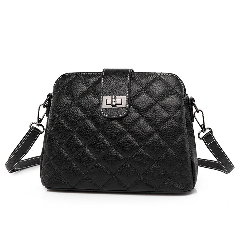Women's Large Capacity Rhombus Single Top Layer Bucket Bags