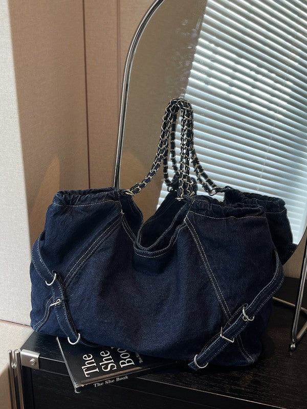 Women's Large Capacity Denim Fashion Commuter Niche Women's Shoulder Bag