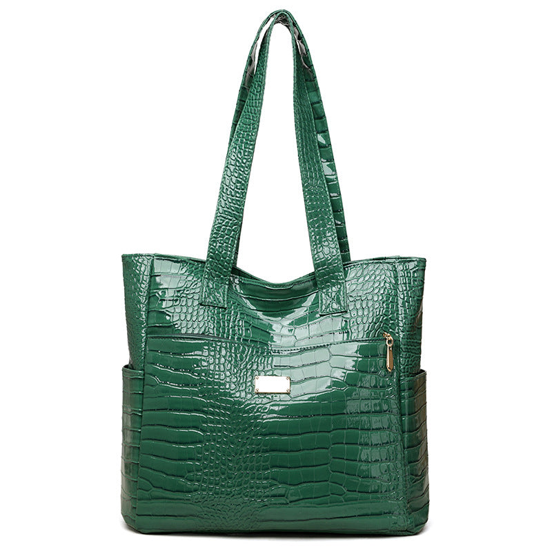 Classic Crocodile Leather Versatile Large Capacity Handbags