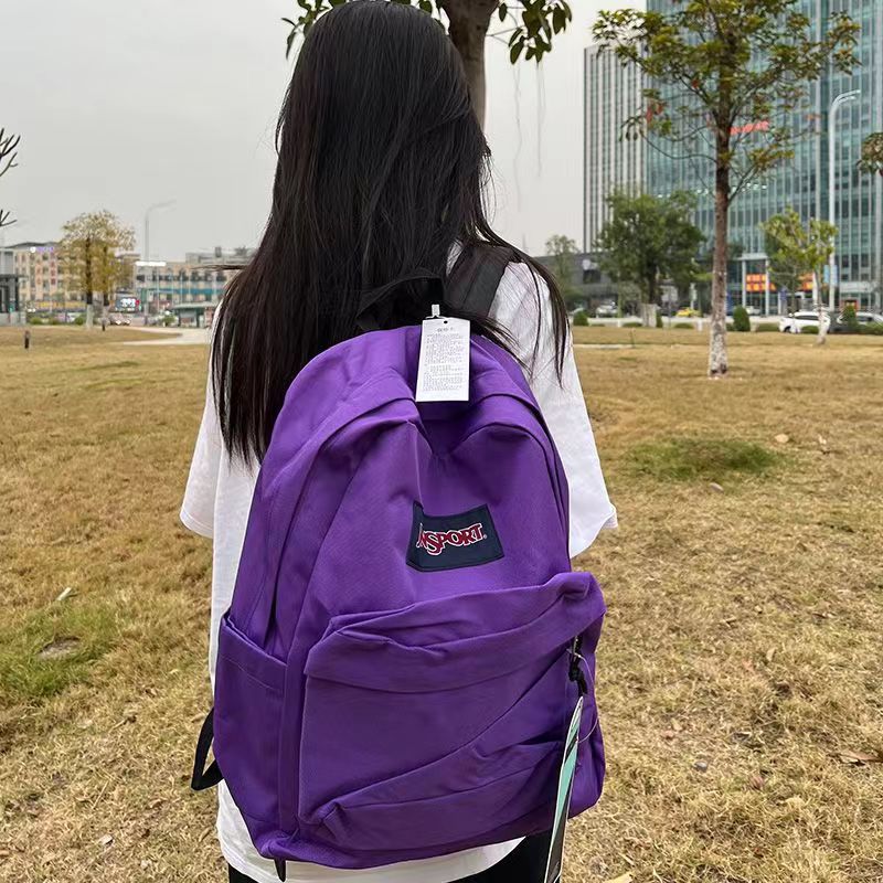 Women's & Men's Computer Minimalist Solid Color Campus Waterproof Large Leisure Backpack