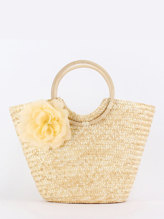 Rattan Straw Hand-woven Seaside Vacation Graphy Women's Handbag