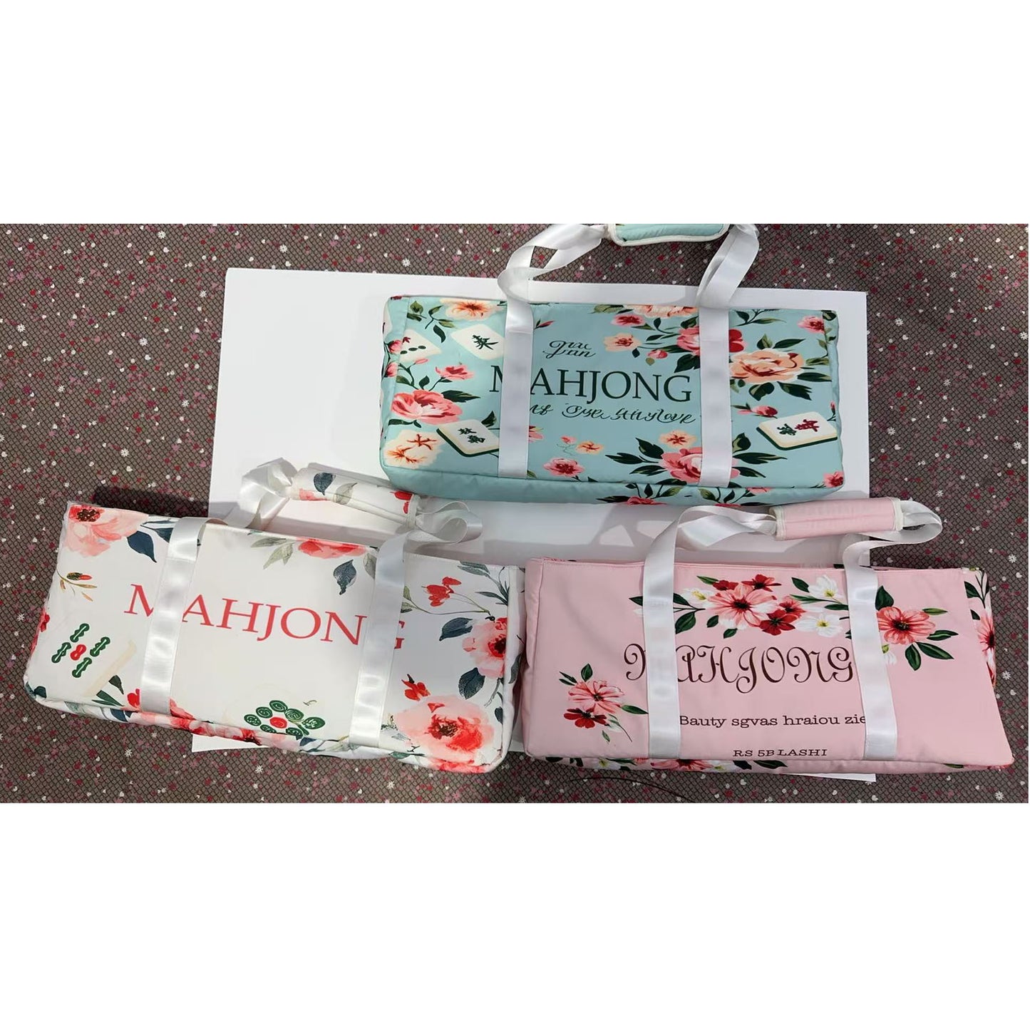 Mahjong Set Large Capacity Single Portable Storage Makeup Bag