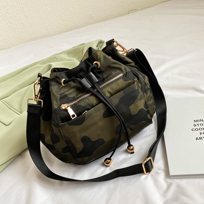 Women's Winter Fashion Oxford Cloth Drawstring Camouflage Bags