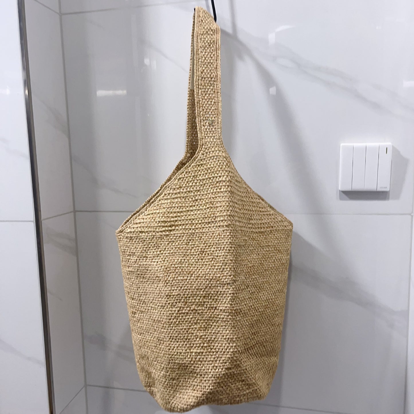 Summer Lady Handmade Raffia Woven Seaside Vacation Beach Bucket Bag