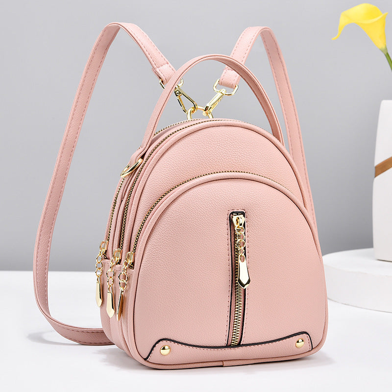 Women's Fashionable Korean Style Simple Generous Round Leisure Backpack