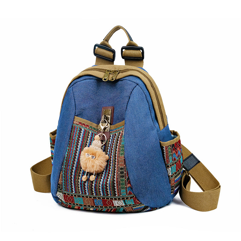 Women's Denim Large Ethnic Style Fashionable Lightweight Women's Backpack