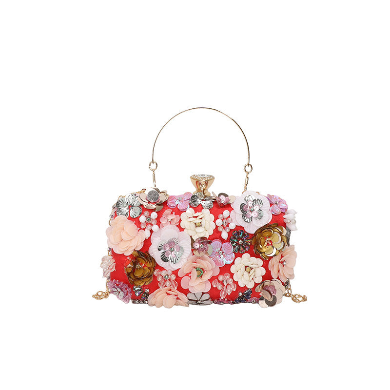 Women's Flower Dinner Fashion Chain Box Women's Shoulder Bag