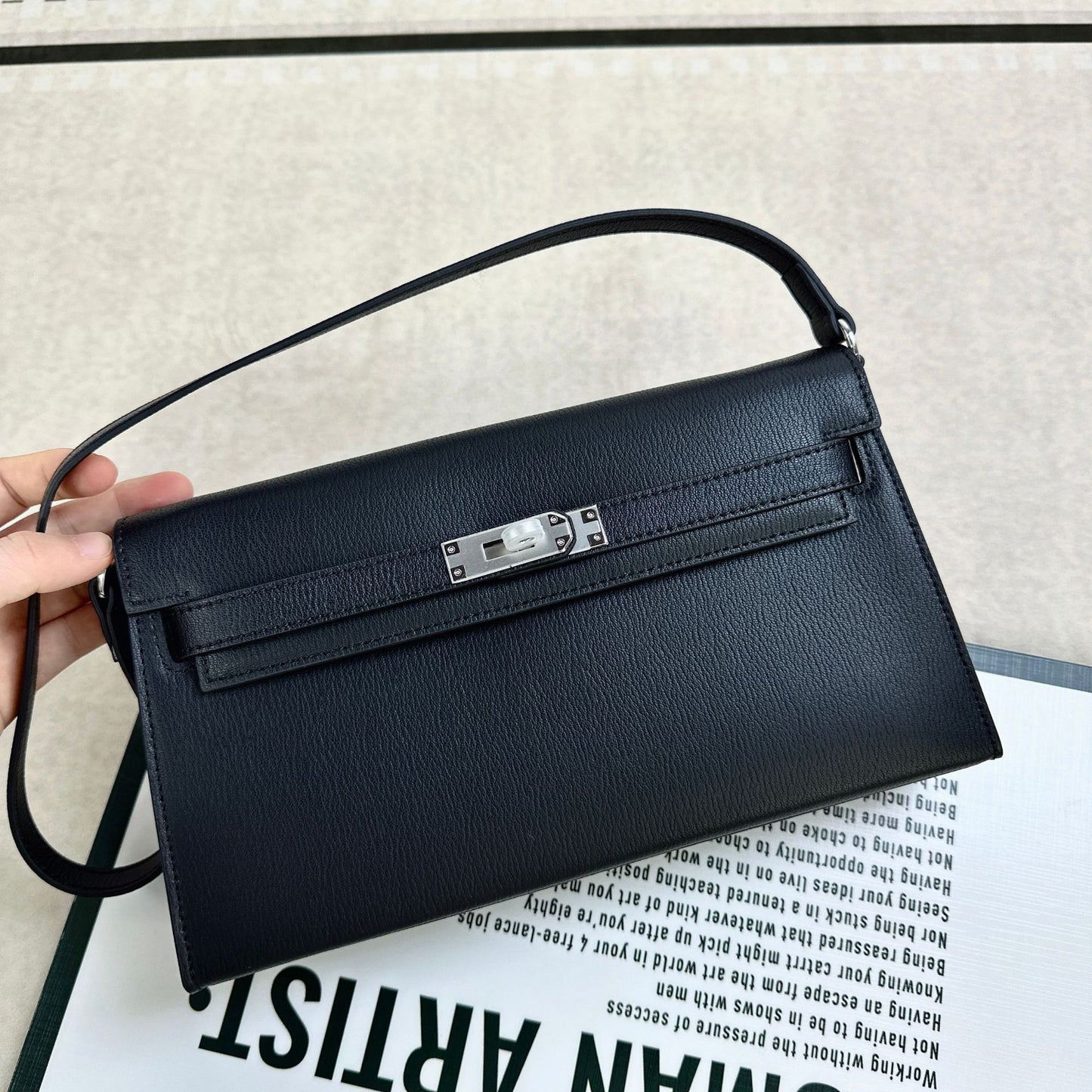 Kelly Underarm High-grade Horizontal Genuine Leather Retro Fashion Women's Shoulder Bag