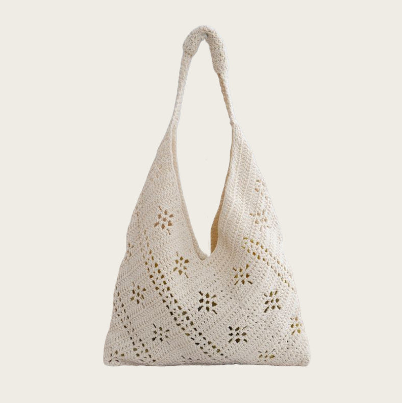 Weaving Artistic Style Wool Seaside Holiday Shoulder Bags