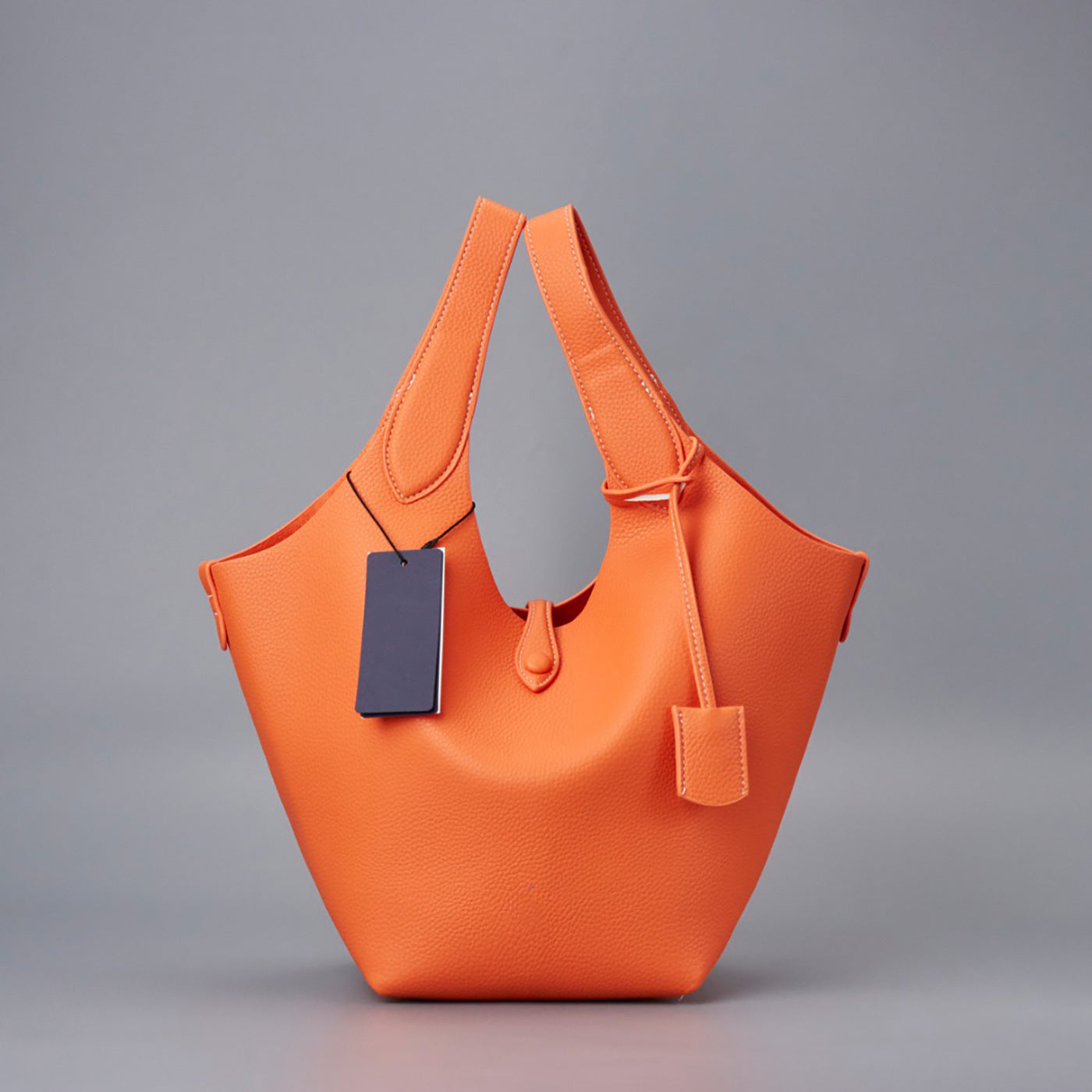 Single Fashion Soft Litchi Grain Cow Leather Tote Bags