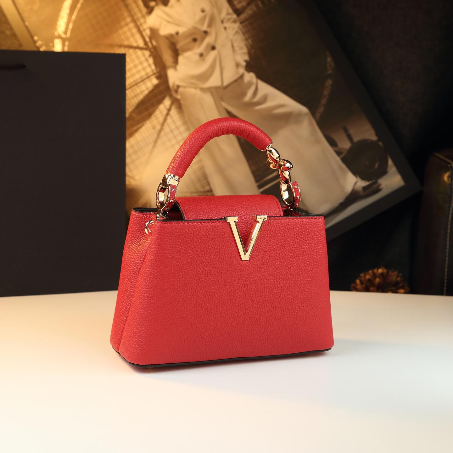 Women's Genuine Leather Soft Fashion Versatile Simple Bucket Bags
