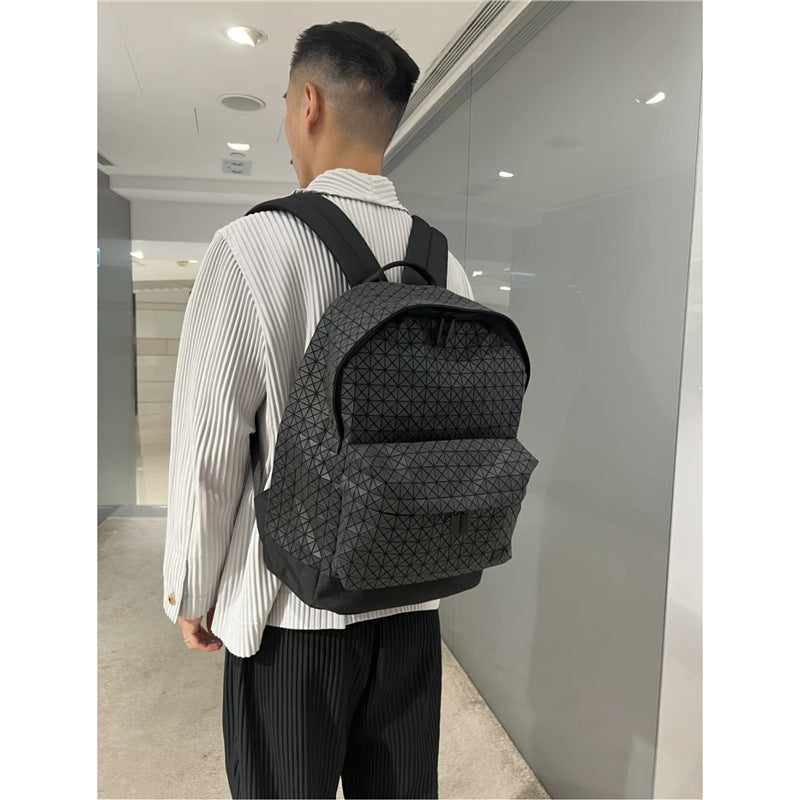 Women's & Men's Home Geometric Rhombus Silicone Large Capacity Computer Leisure Backpack