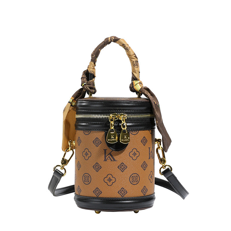 Women's High-grade Printing Rich Fashion Fashionable Retro Portable Bucket Bag