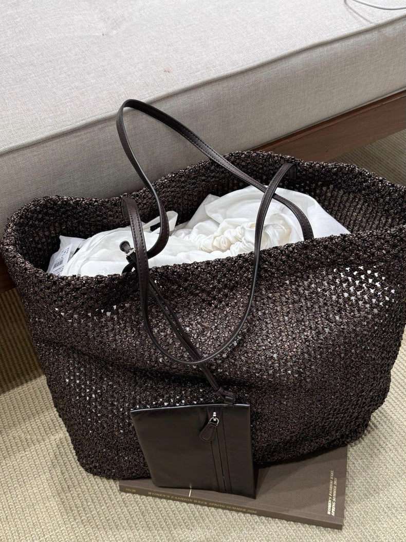 Versatile Pretty Fashionable Woven Design Portable Women's Shoulder Bag