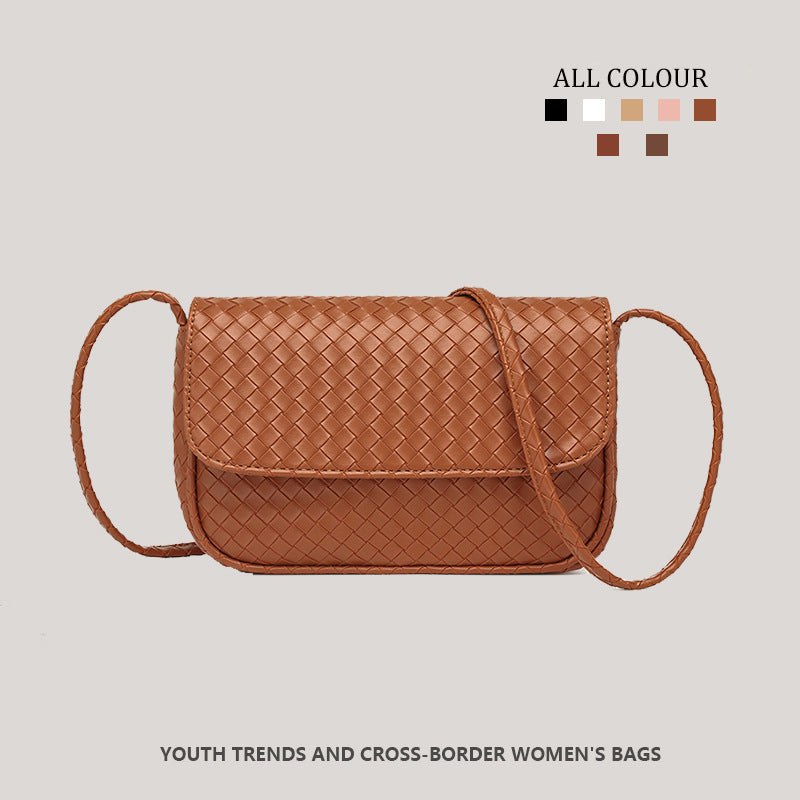 Women's Embossed Weaving Large Capacity Fashion Korean Women's Messenger Bag