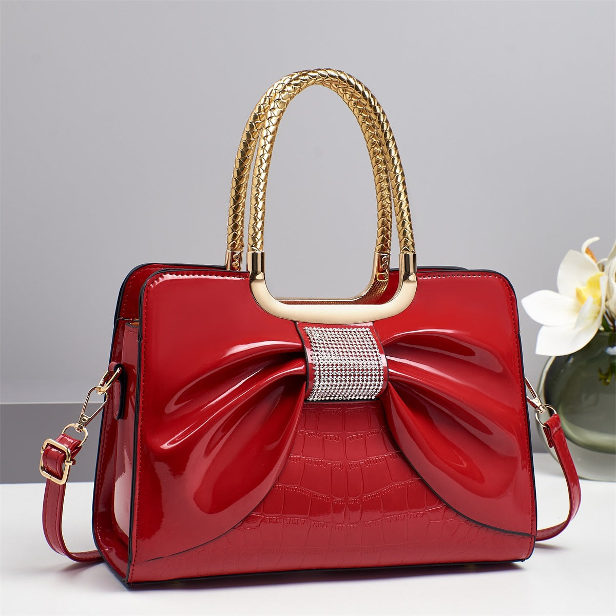 Women's Bow Design Simple Sweet Fashion Commuter Handbags