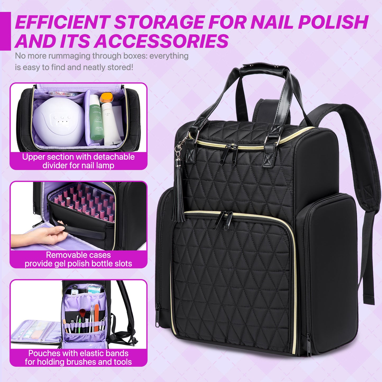 Nail Polish Storage Can Hold Stick Lighting Backpacks