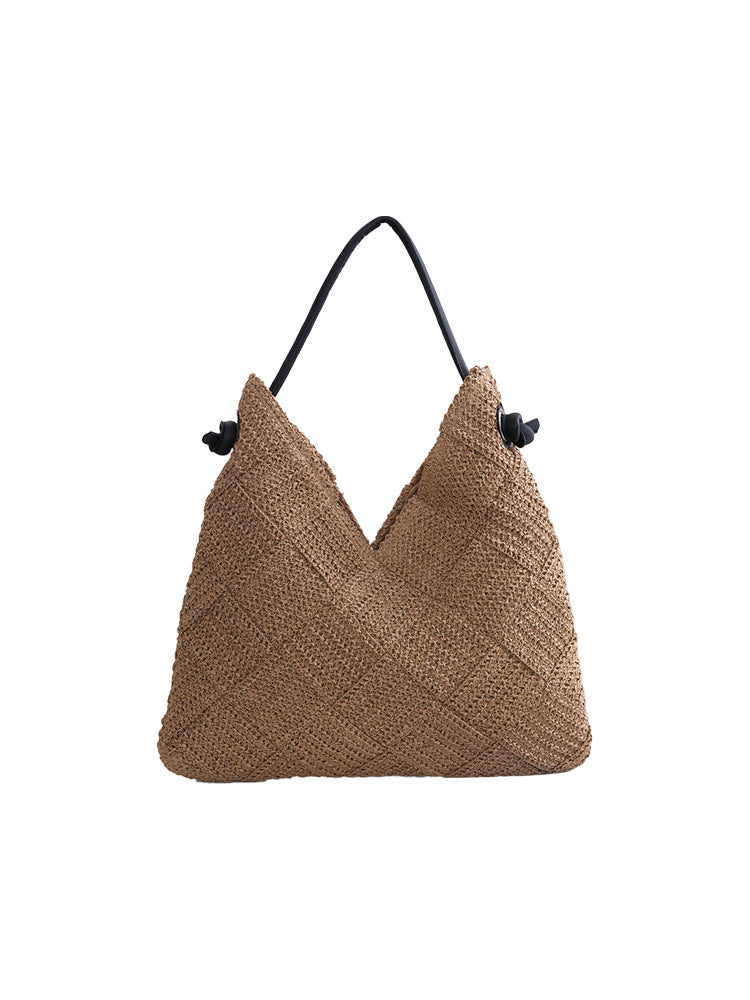 Women's Texture Handmade Straw Idle Style Holiday Leisure Women's Shoulder Bag