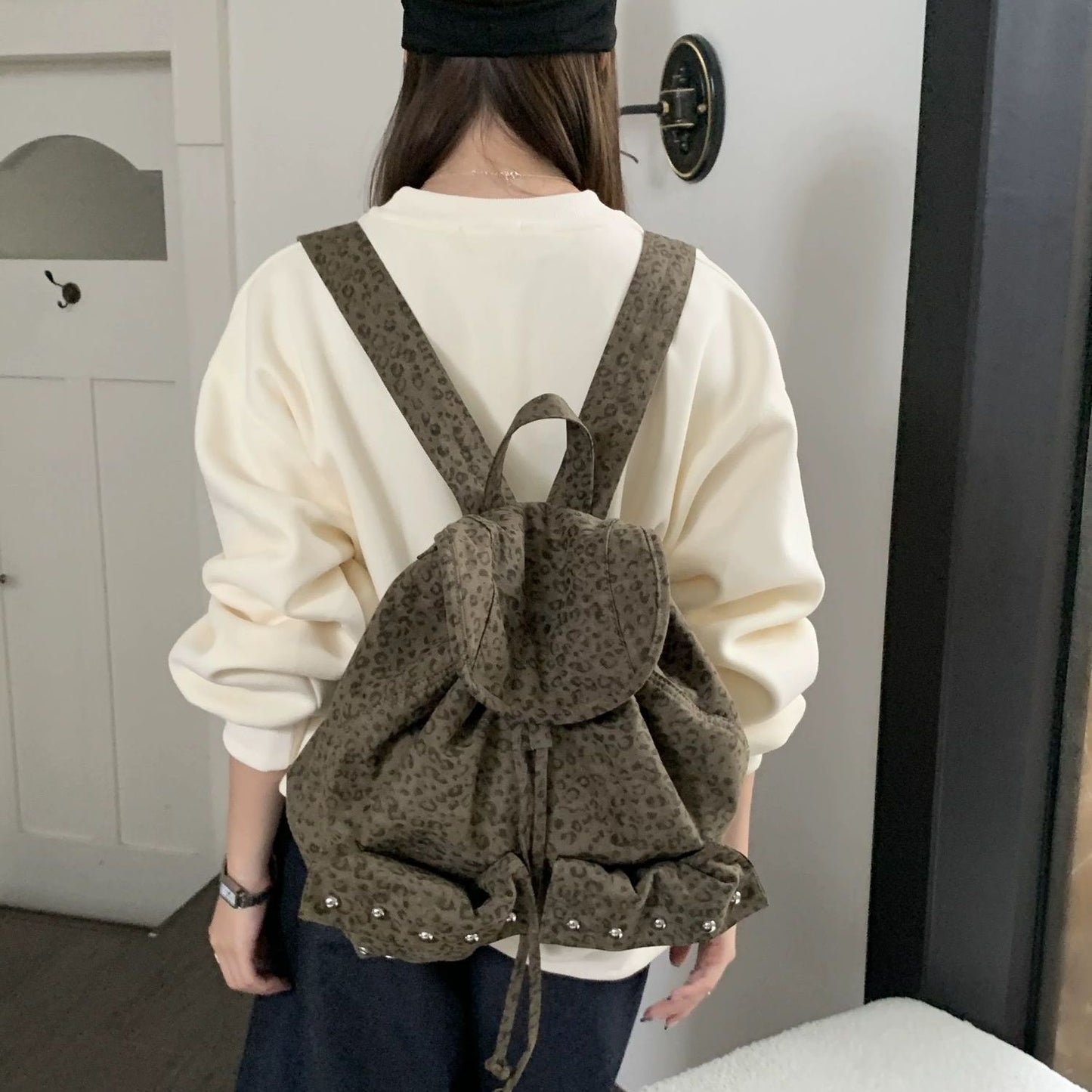 Women's Lightweight Fashion Large Capacity Leopard Print Backpacks