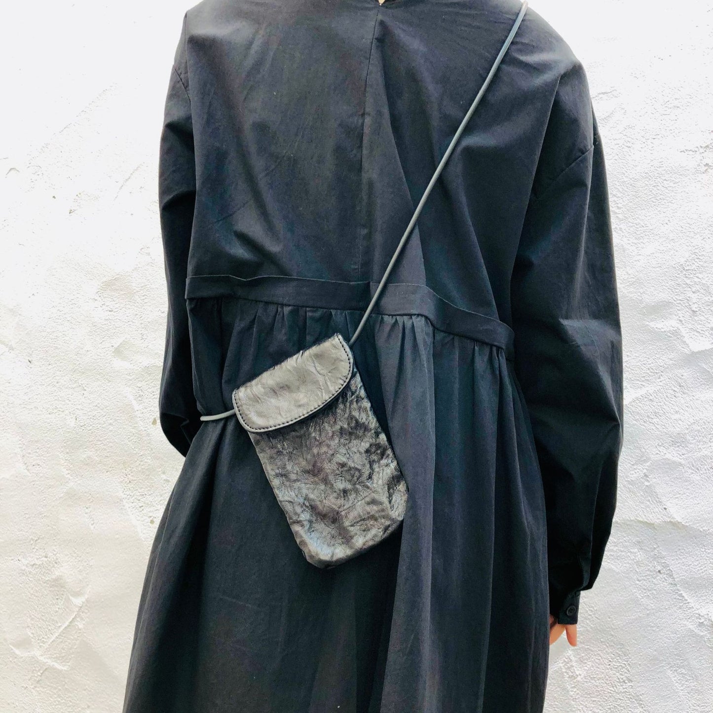 Genuine Leather Hand Vegetable Sheepskin Goth Washed Pleated Women's Shoulder Bag