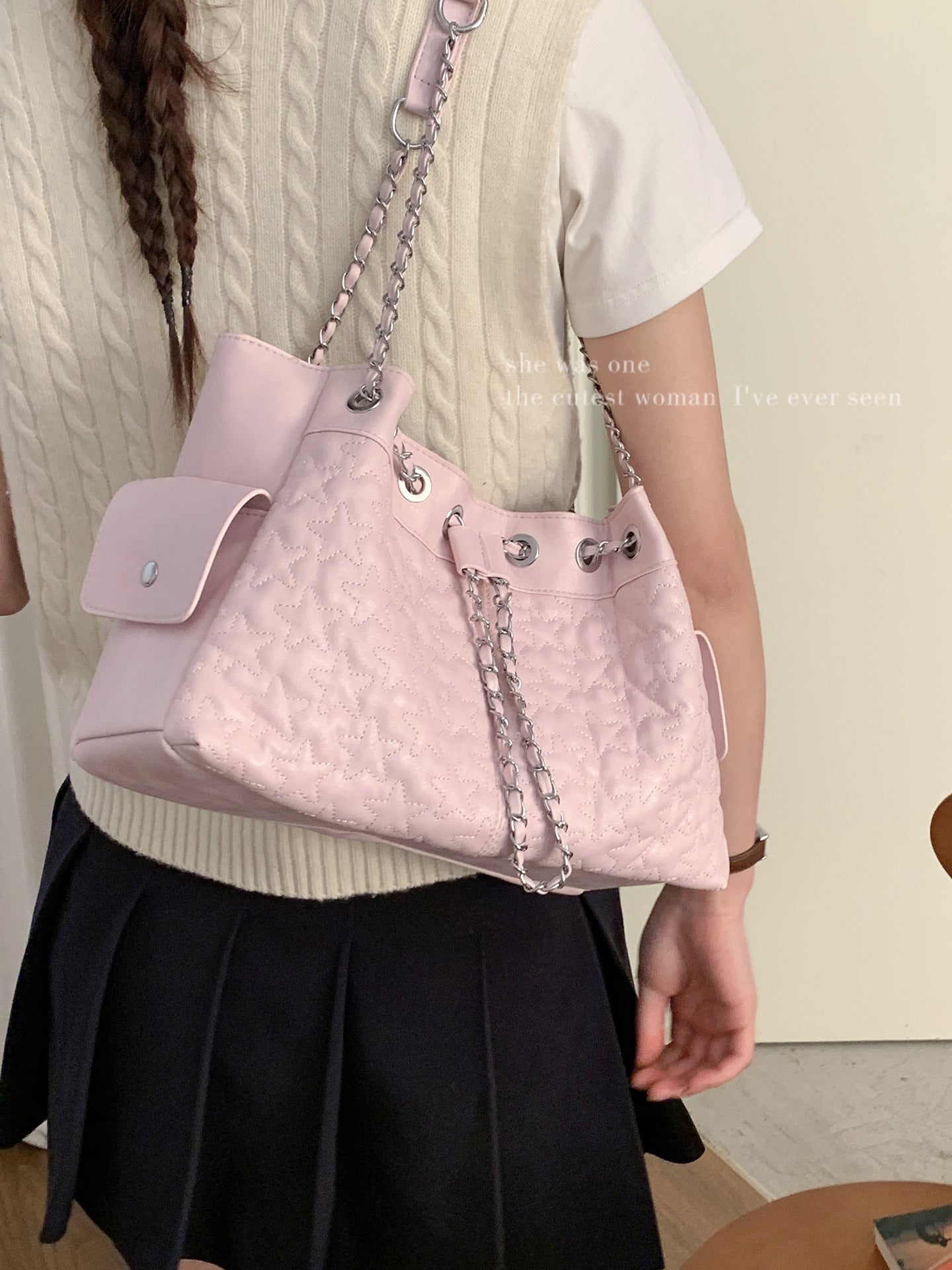 Women's Korean Style Commuter Simple Chain Underarm Bag