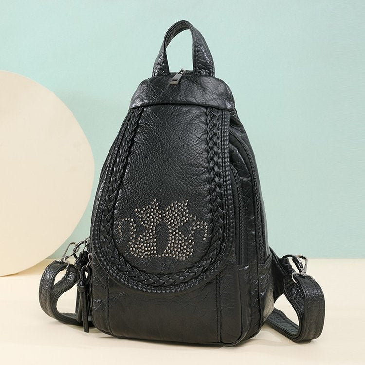 Popular Durable Retro Simple Washed Adult Women's Backpack