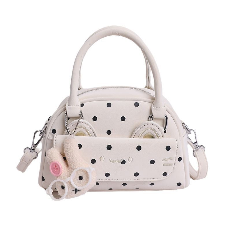 Women's Style Cute Cat Design Fashion Exquisite Polka Leisure Backpack