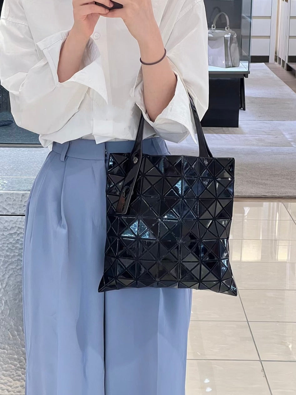 Women's Rhombus Seven Cells Matte Metal Color Tote Bag