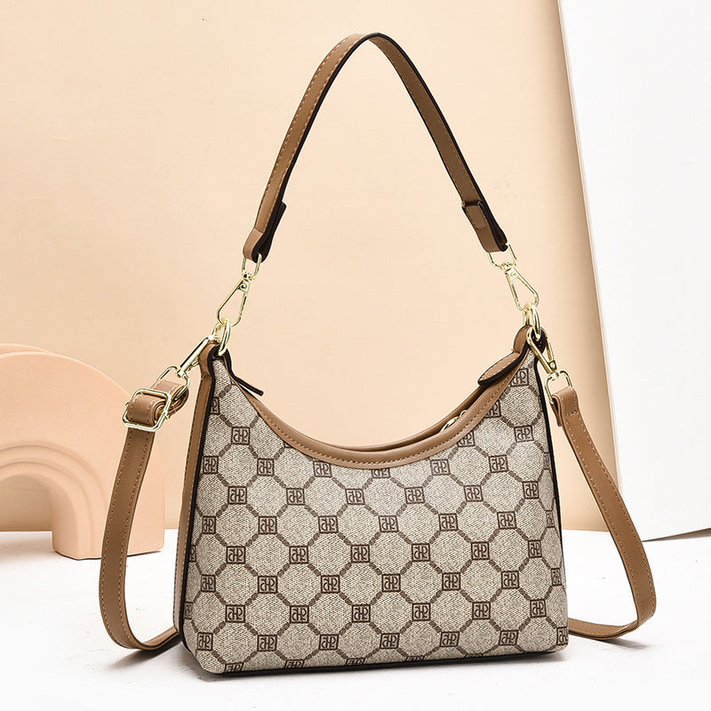 Women's Light Luxury Underarm Selenodont Printed Large Bags