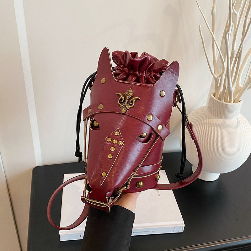 Women's Niche Medieval Retro Style Eccentric Personality Horse Head Women's Messenger Bag