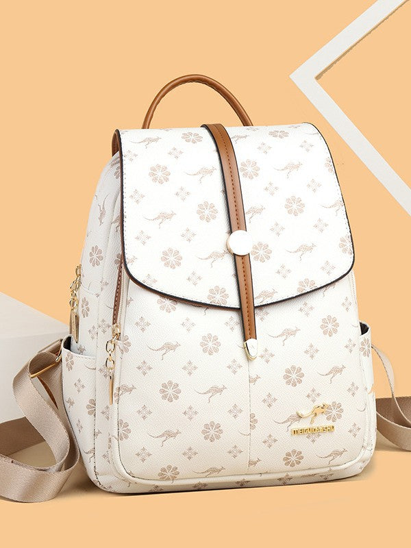 Women's Western Style Letter Korean Soft Leather Fashion Women's Backpack
