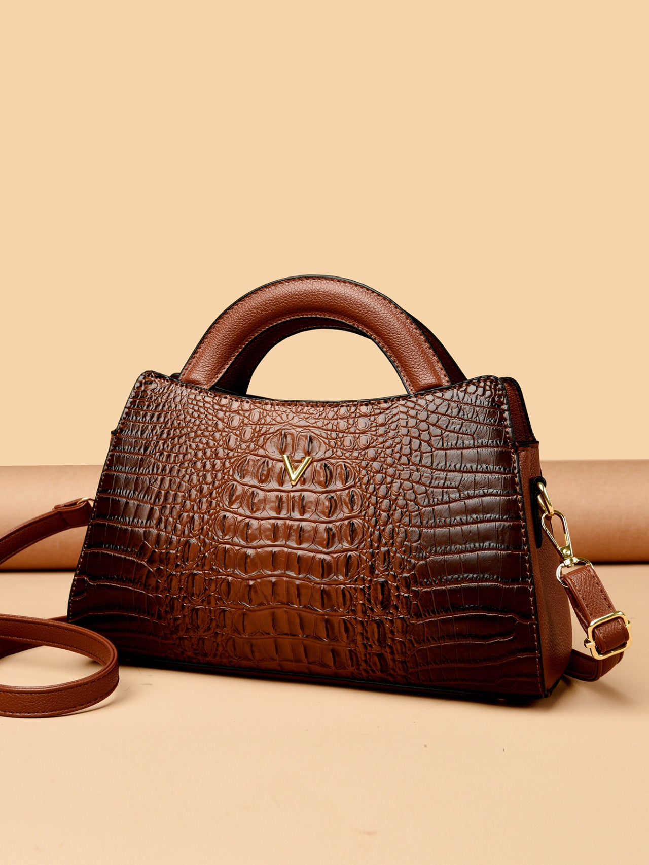 Women's Fashion Crocodile Pattern Popular Embossed High Women's Handbag