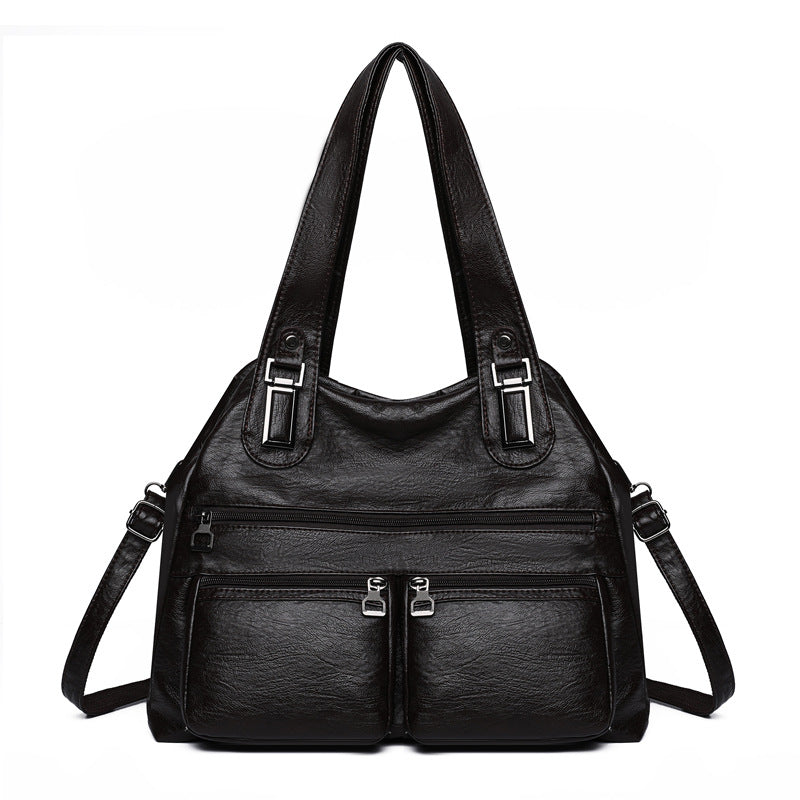 Women's Retro Trendy Mother Solid Color Bags