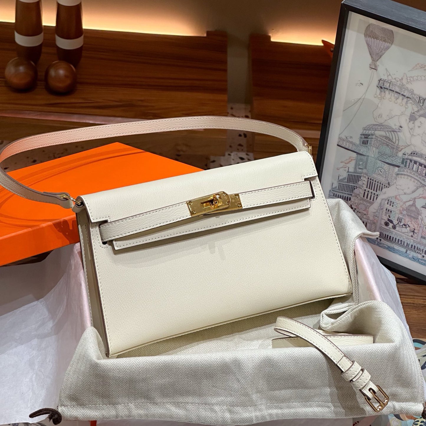 Kelly Underarm High-grade Horizontal Genuine Leather Retro Fashion Women's Shoulder Bag