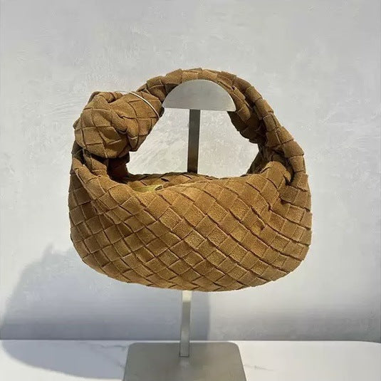 Women's Woven Fashionable Portable Dumpling Design Knotted Bags