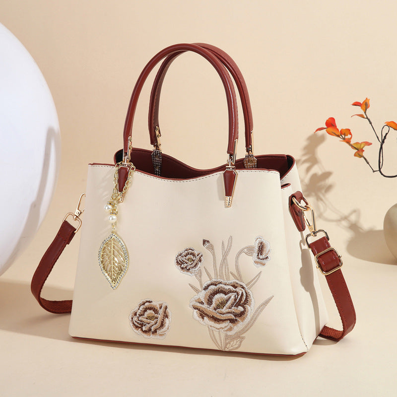 Women's Mother's Day Gift Portable For Mom Embroidered Chinese Style Large Women's Shoulder Bag