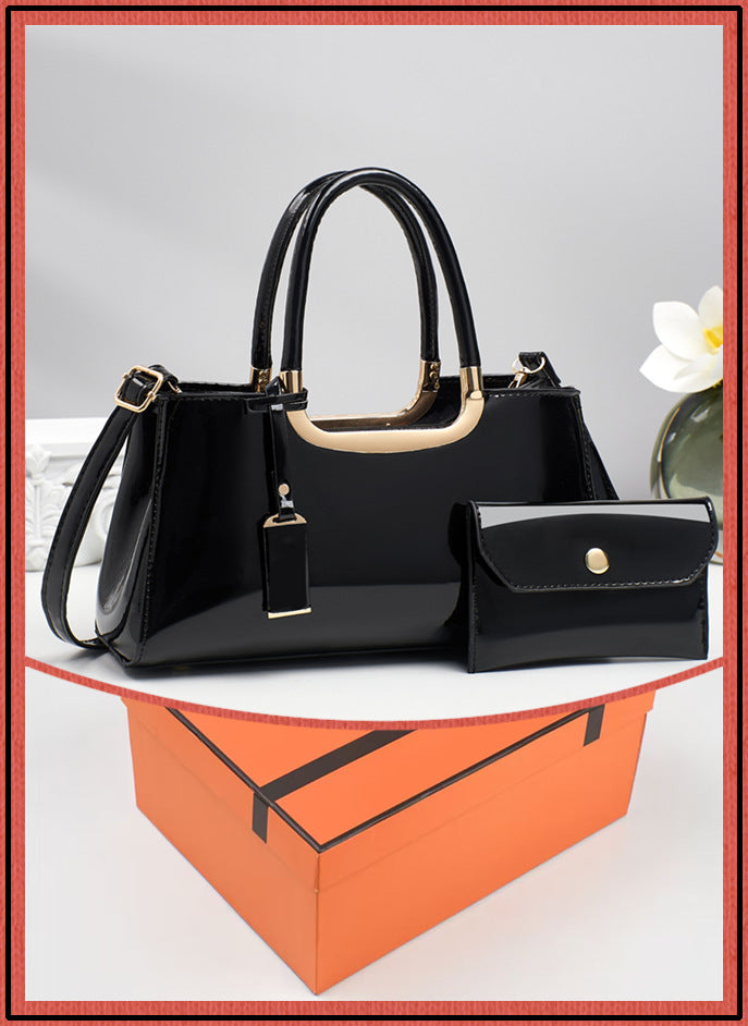 Women's Simple Fashion Patent Leather Shiny Bridal Wedding Bags
