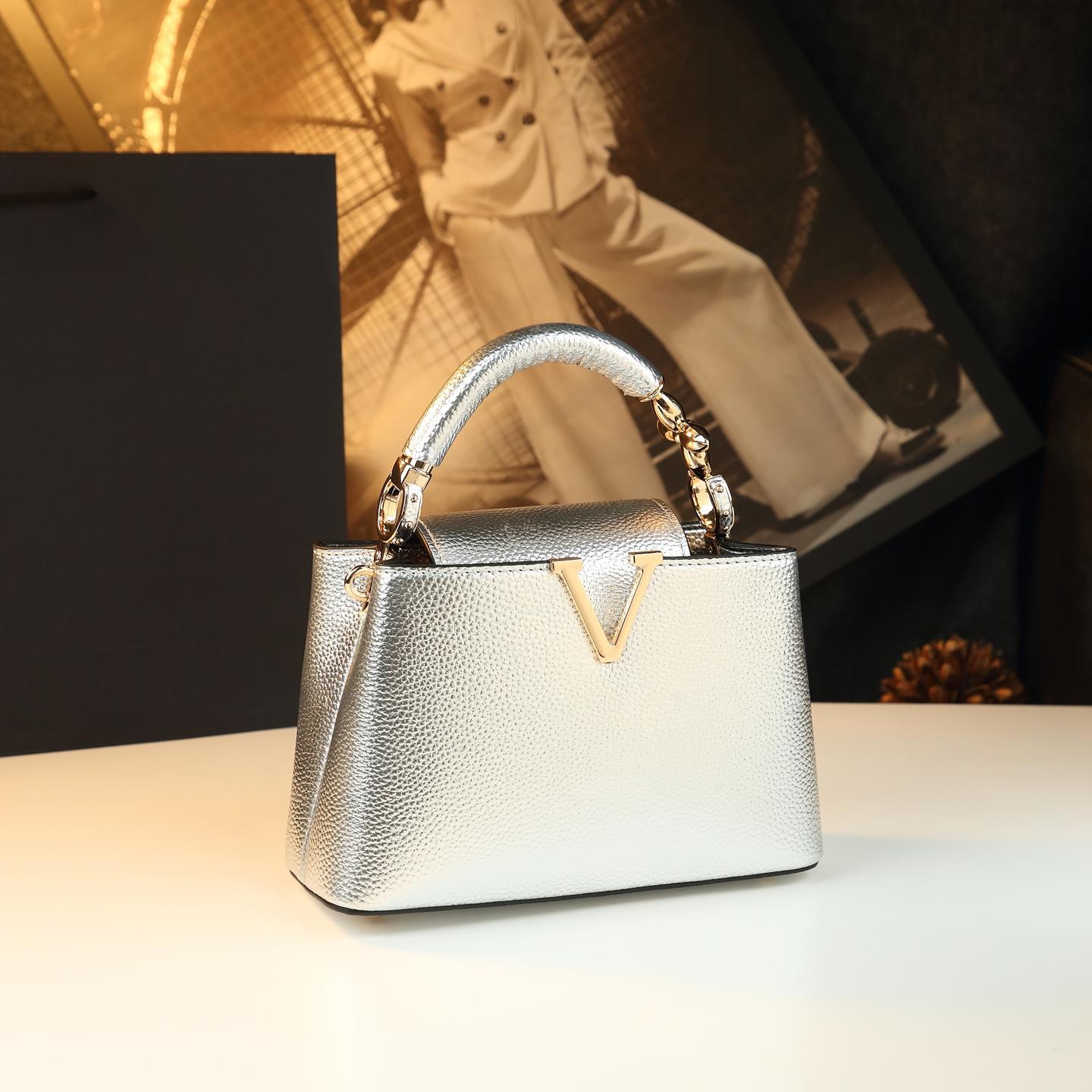 Women's Genuine Leather Soft Fashion Versatile Simple Bucket Bags