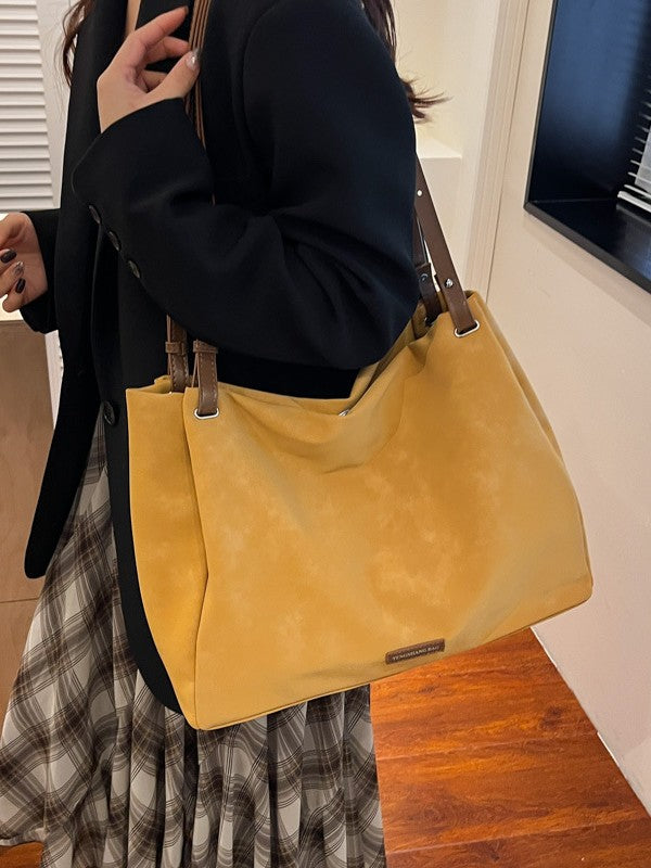 Women's Capacity Trendy Winter Advanced Texture Retro Easy Matching Bags