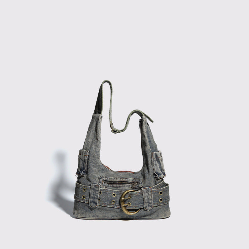 Classy Women's Washed Jean Retro Textured Bags