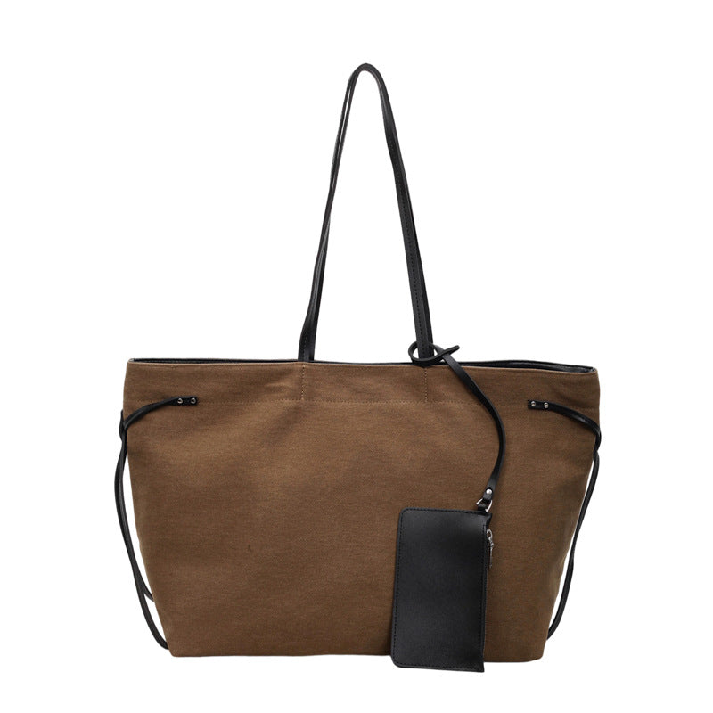 Women's Capacity Canvas Simple Fashion Lazy Underarm Commute Tote Bags