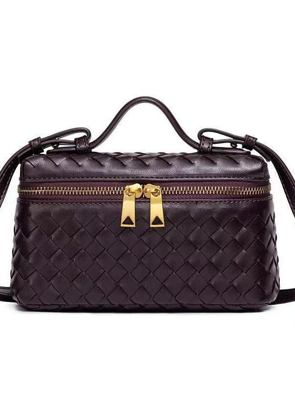 Women's Handmade Woven Fashion Lunch Box Trendy Bags